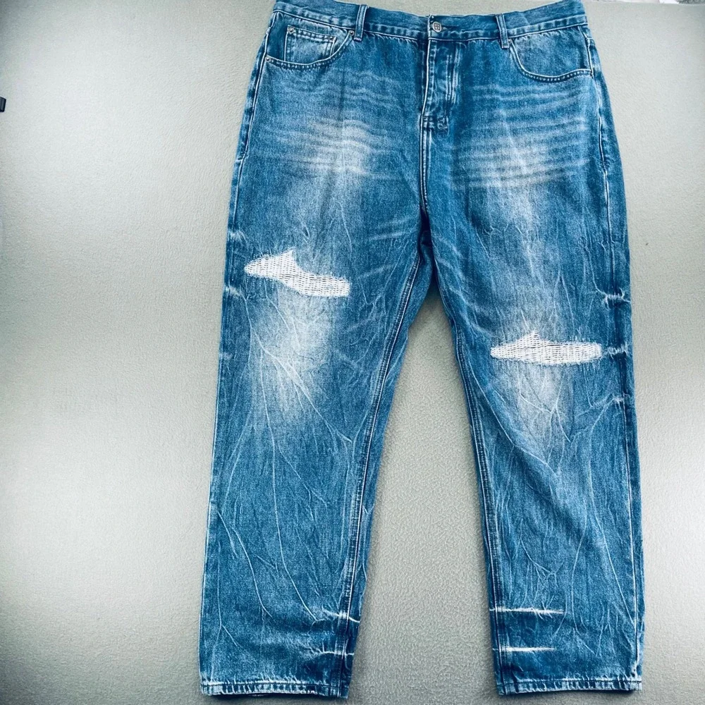 Ksubi Van Winkle Hunter Beden Men 40 Whiskered Distressed Button Fly Jeans